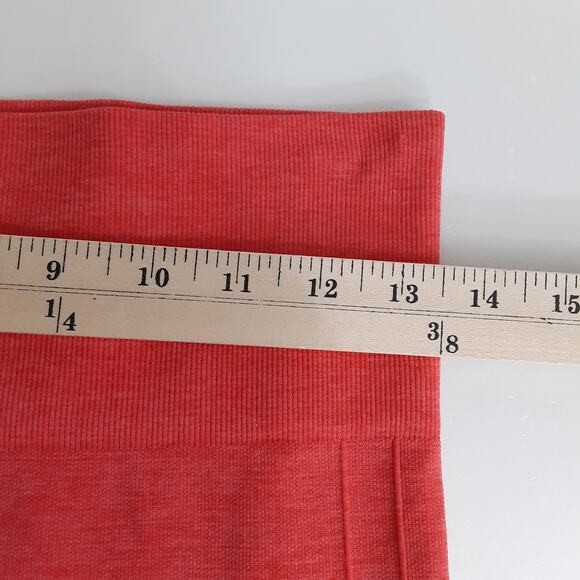 Lululemon In The Flow Crop Leggings Coral Pink Ruched Capri Athletic Womens 6 - Picture 7 of 10